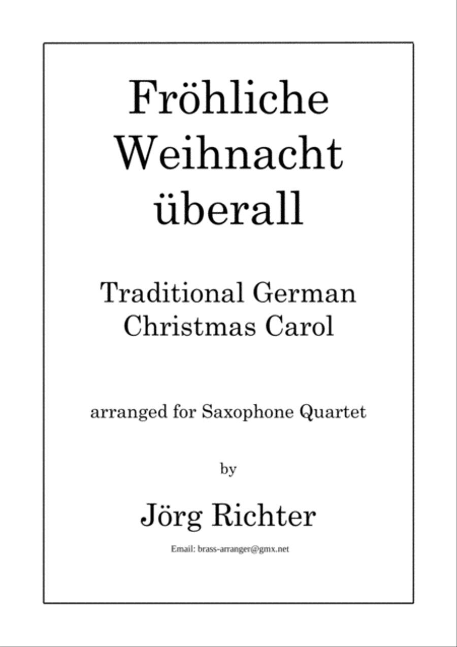 Fröhliche Weihnacht überall für Saxophon Quartett Saxophone Quartet scores gallery preview page 1