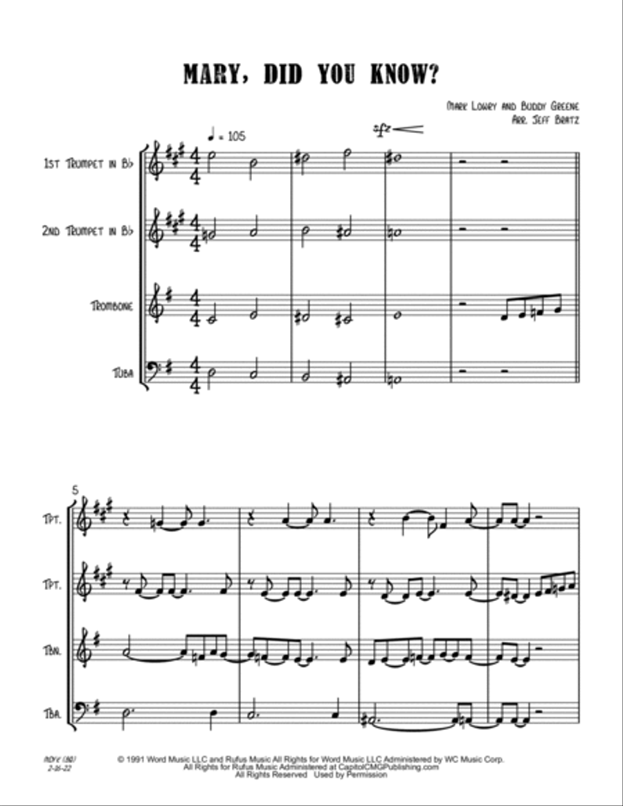 Mary, Did You Know? Trombone scores gallery preview page 2
