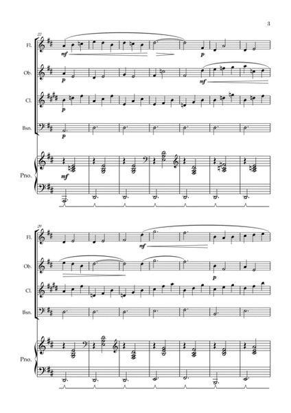 Gymnopédie no 1 | Woodwind Quartet | Original Key| Piano accompaniment |Easy intermediate image number null