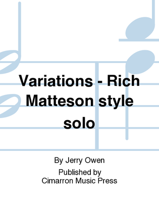 Variations - Rich Matteson style solo