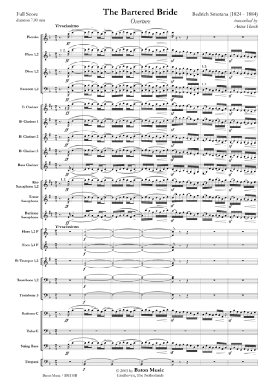 The Bartered Bride The Bartered Bride Concert Band scores gallery preview page 2