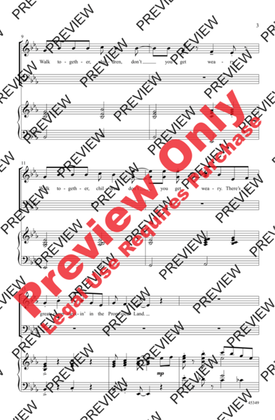Walk Together, Children 3-Part scores gallery preview page 3