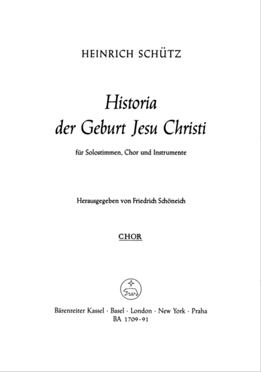 Historia der Geburt Jesu Christi SWV 435 Mixed Choir scores gallery preview page 1