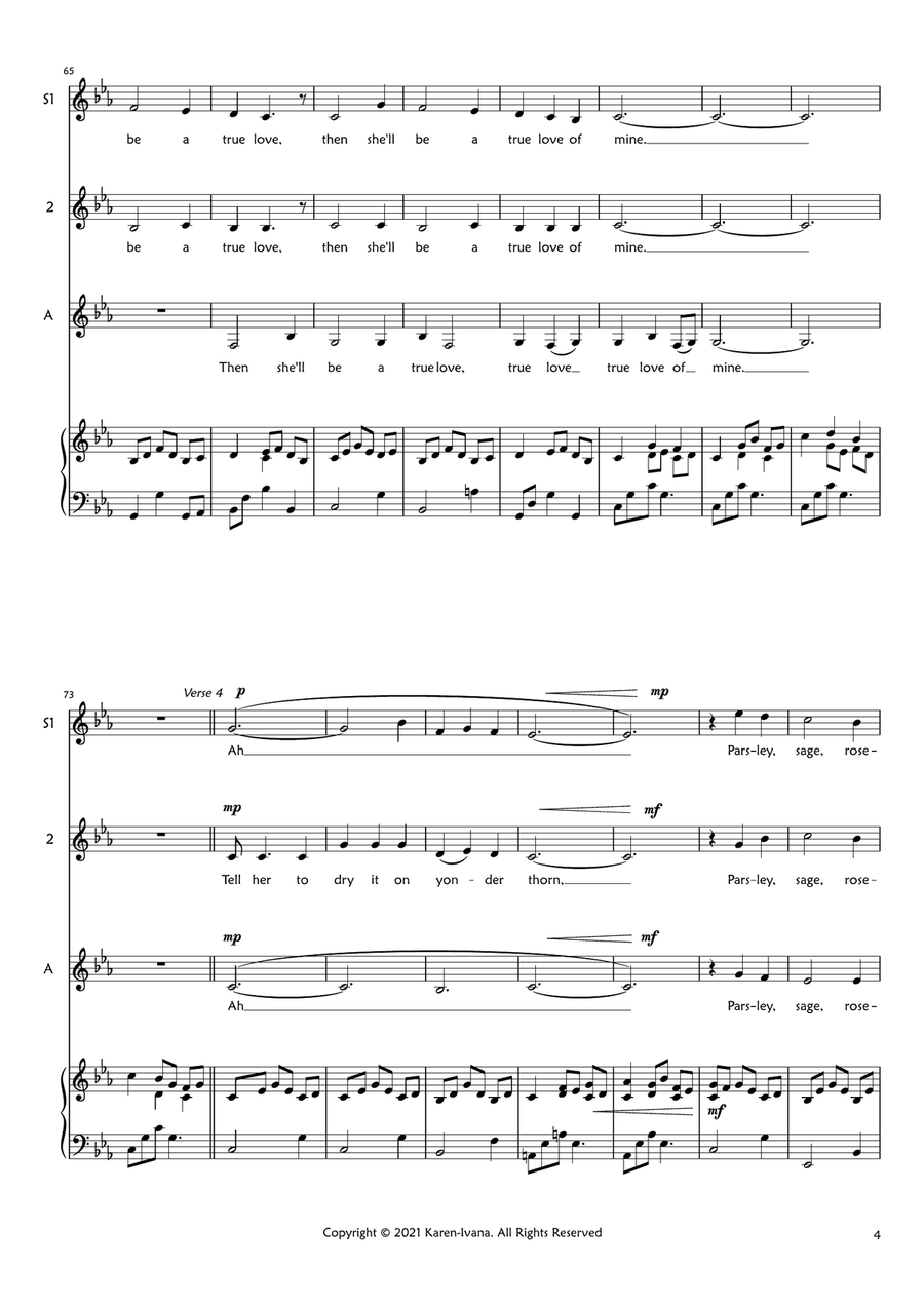 Scarborough Fair Scarborough Fair SSA scores gallery preview page 4