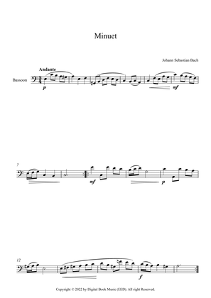 Book cover for Minuet (In D Minor) - Johann Sebastian Bach (Bassoon)