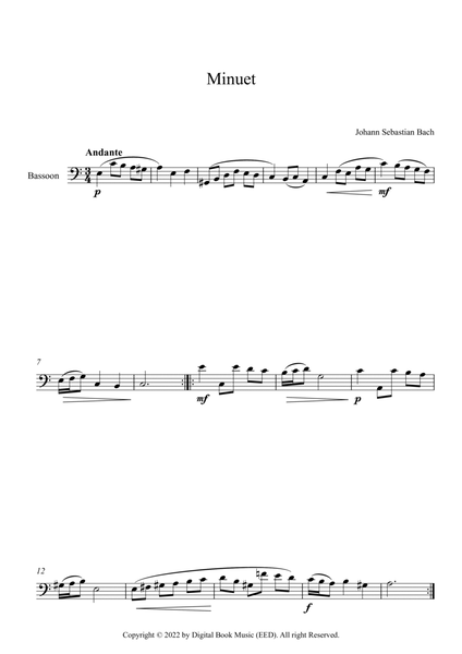 Minuet (In D Minor) - Johann Sebastian Bach (Bassoon)
