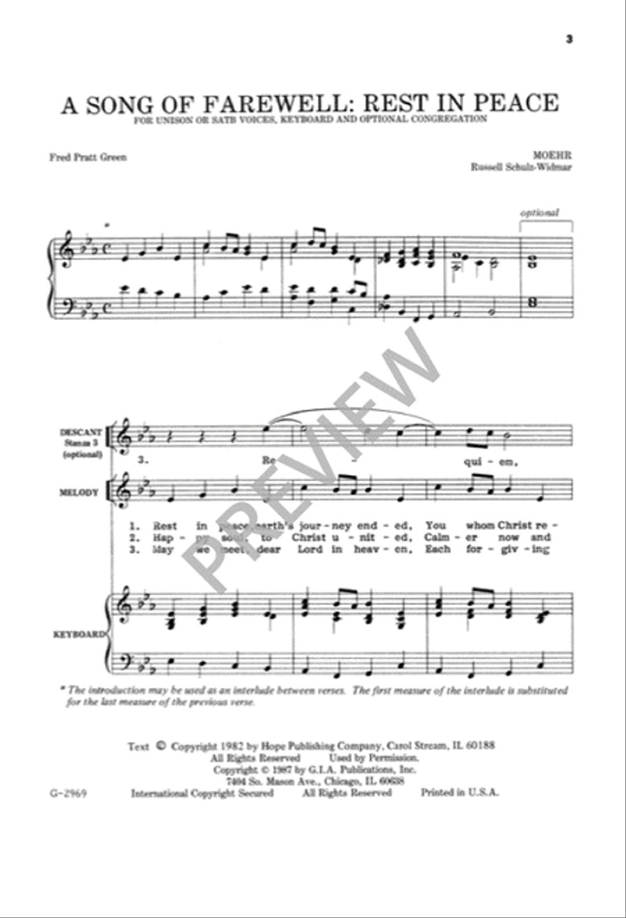 A Song of Farewell: Rest in Peace 4-Part scores gallery preview page 4