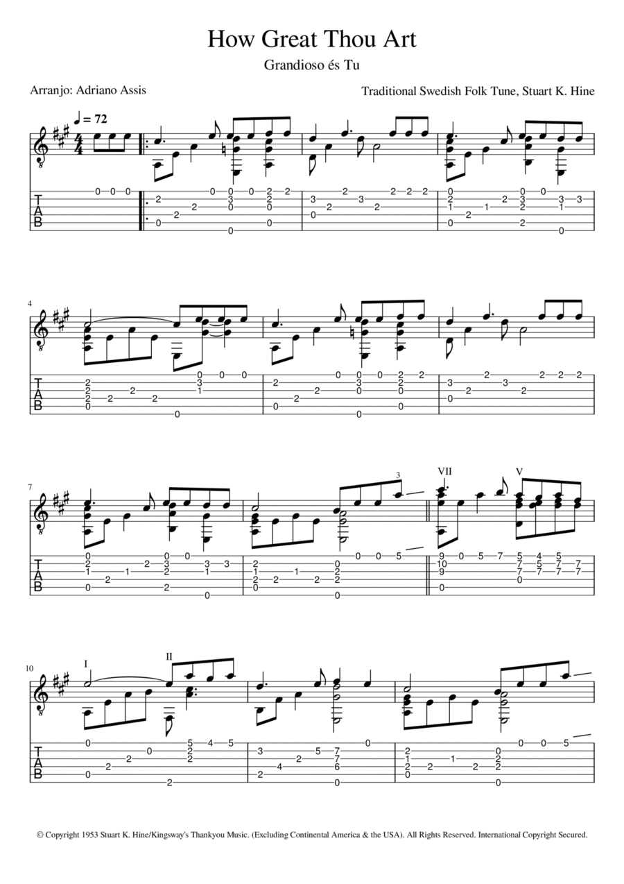 How Great Thou Art How Great Thou Art Acoustic Guitar scores gallery preview page 1