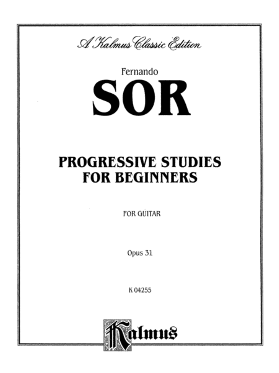 Sor: Complete Progressive Studies for the Beginner, Op. 31 Acoustic Guitar scores gallery preview page 1