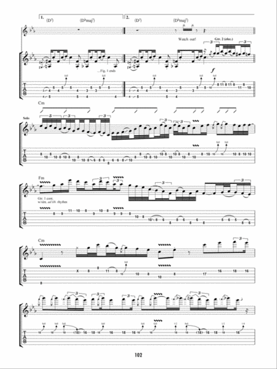 Since I've Been Loving You Guitar Tablature scores gallery preview page 5