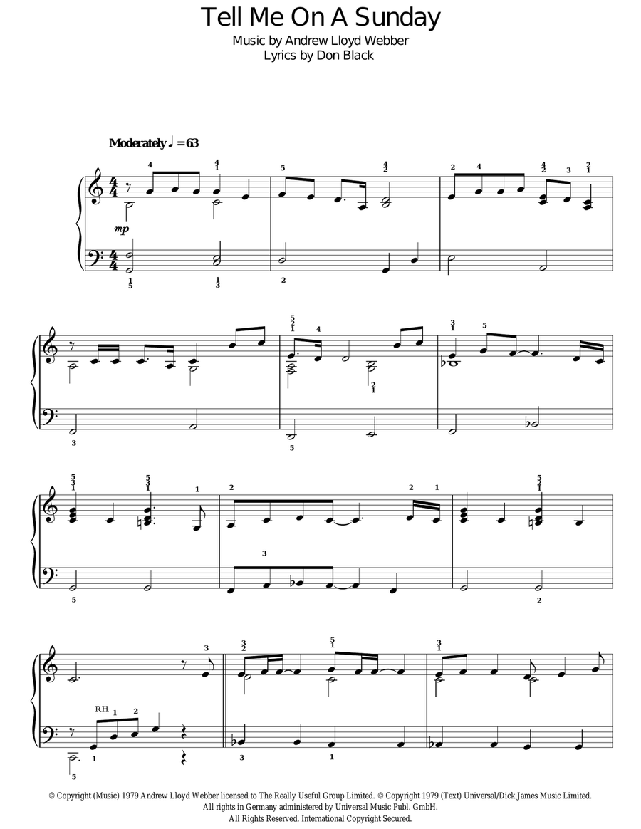 Tell Me On A Sunday Voice scores gallery preview page 1