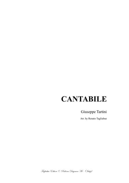 CANTABILE - G. Tartini - For Violin (or any instr. in C) and Piano-Organ image number null
