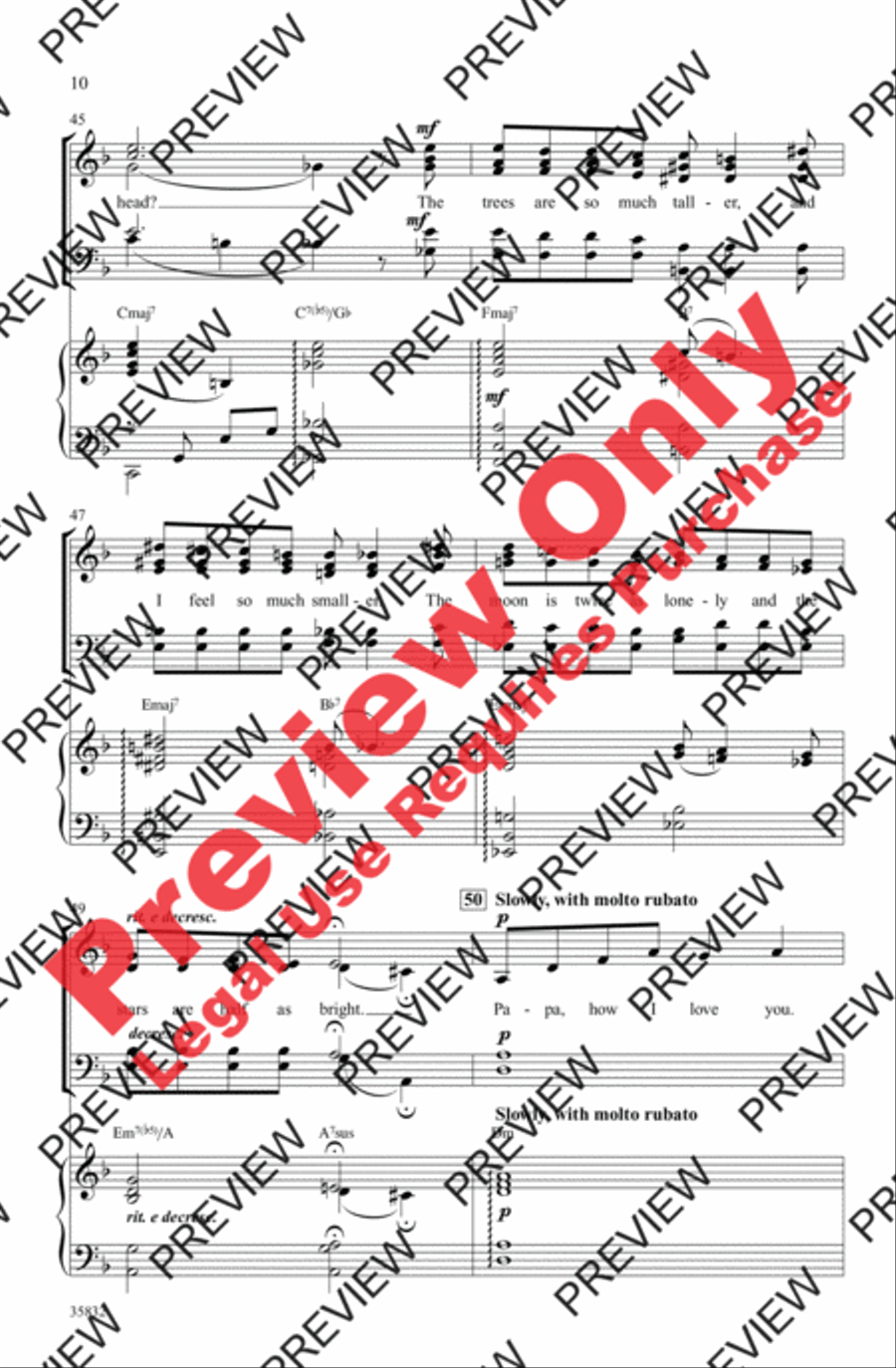 Papa, Can You Hear Me? 4-Part scores gallery preview page 10