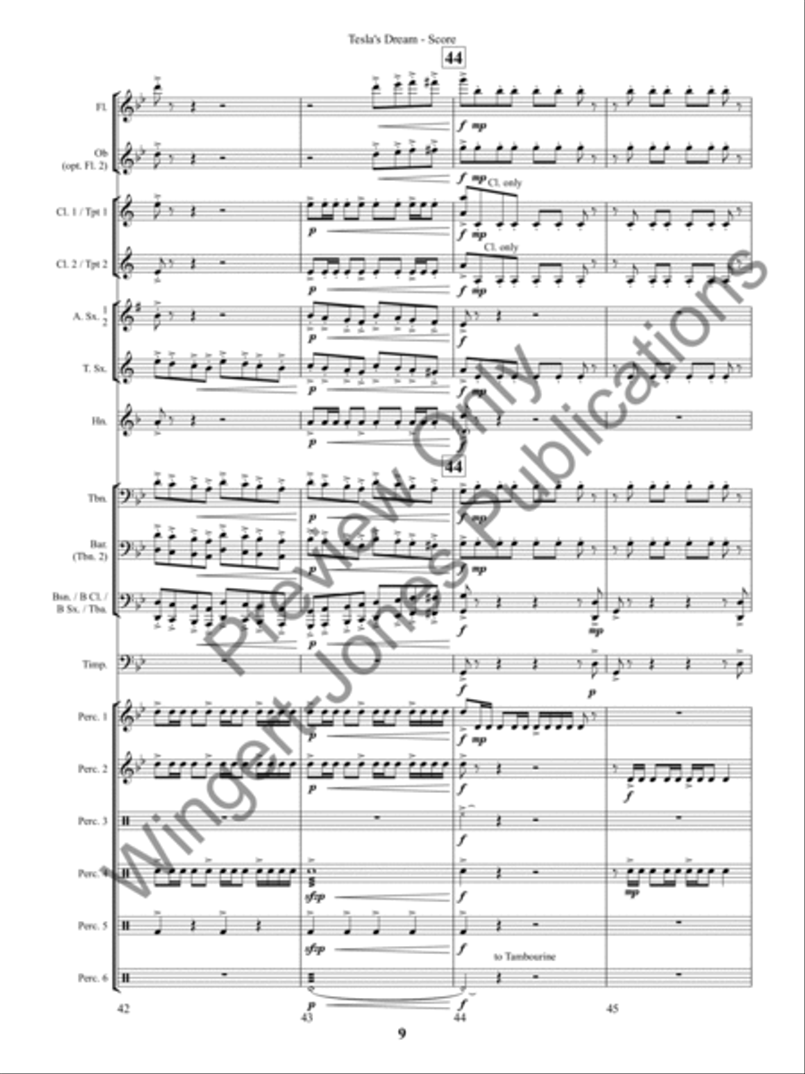 Tesla's Dream (Score) Concert Band scores gallery preview page 12