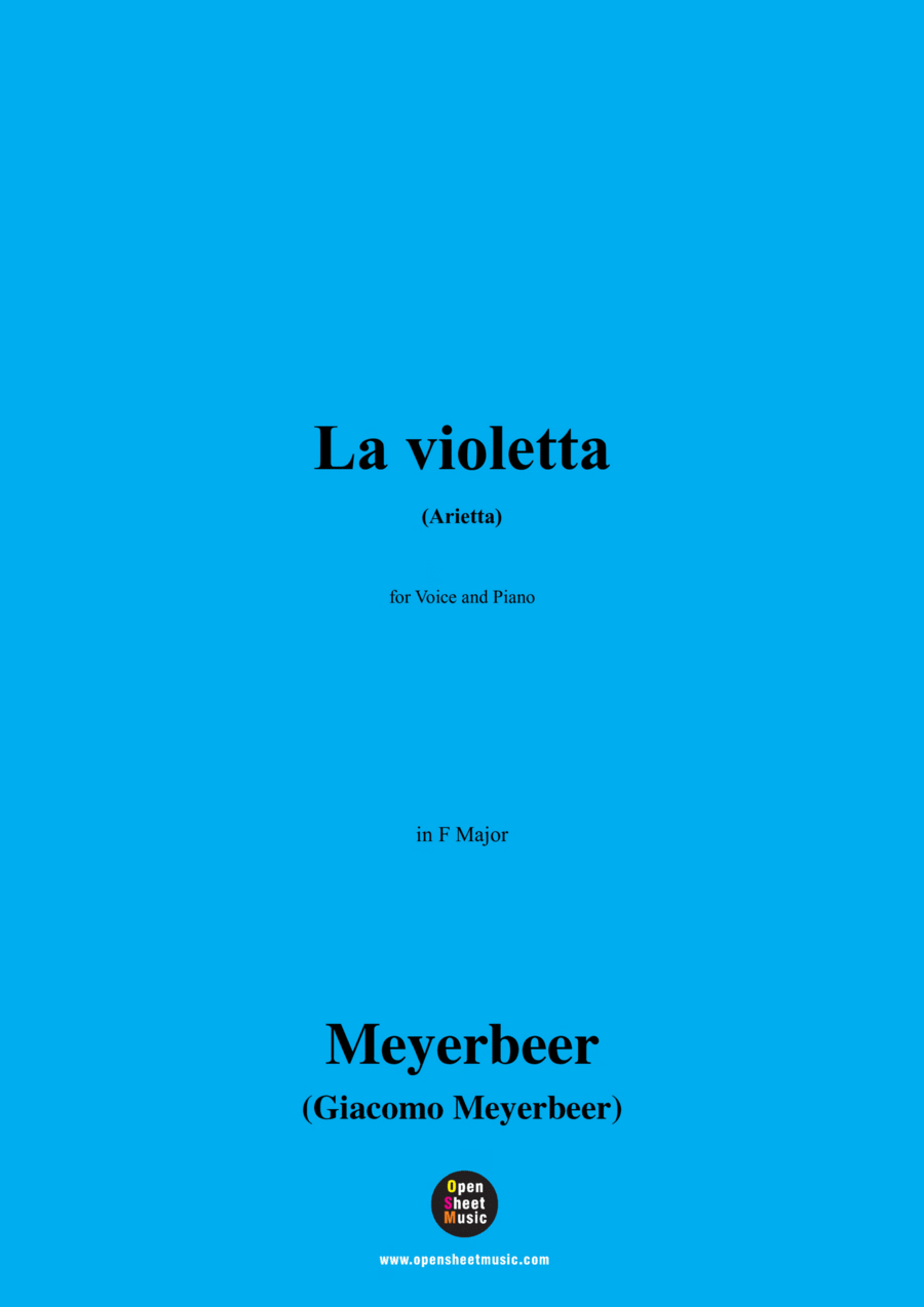 Meyerbeer-La violetta(Arietta),in F Major Voice scores gallery preview page 1