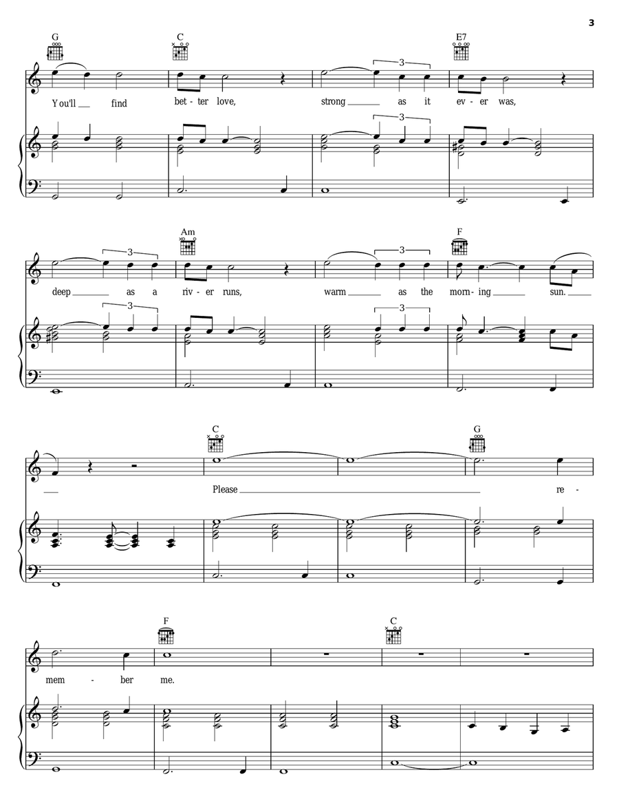 Please Remember Me Please Remember Me Piano, Vocal, Guitar scores gallery preview page 3