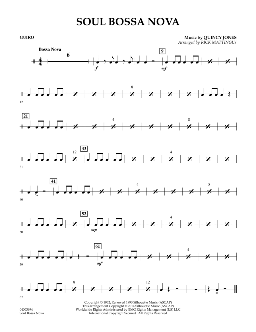 Soul Bossa Nova - Guiro Concert Band scores gallery preview page 1