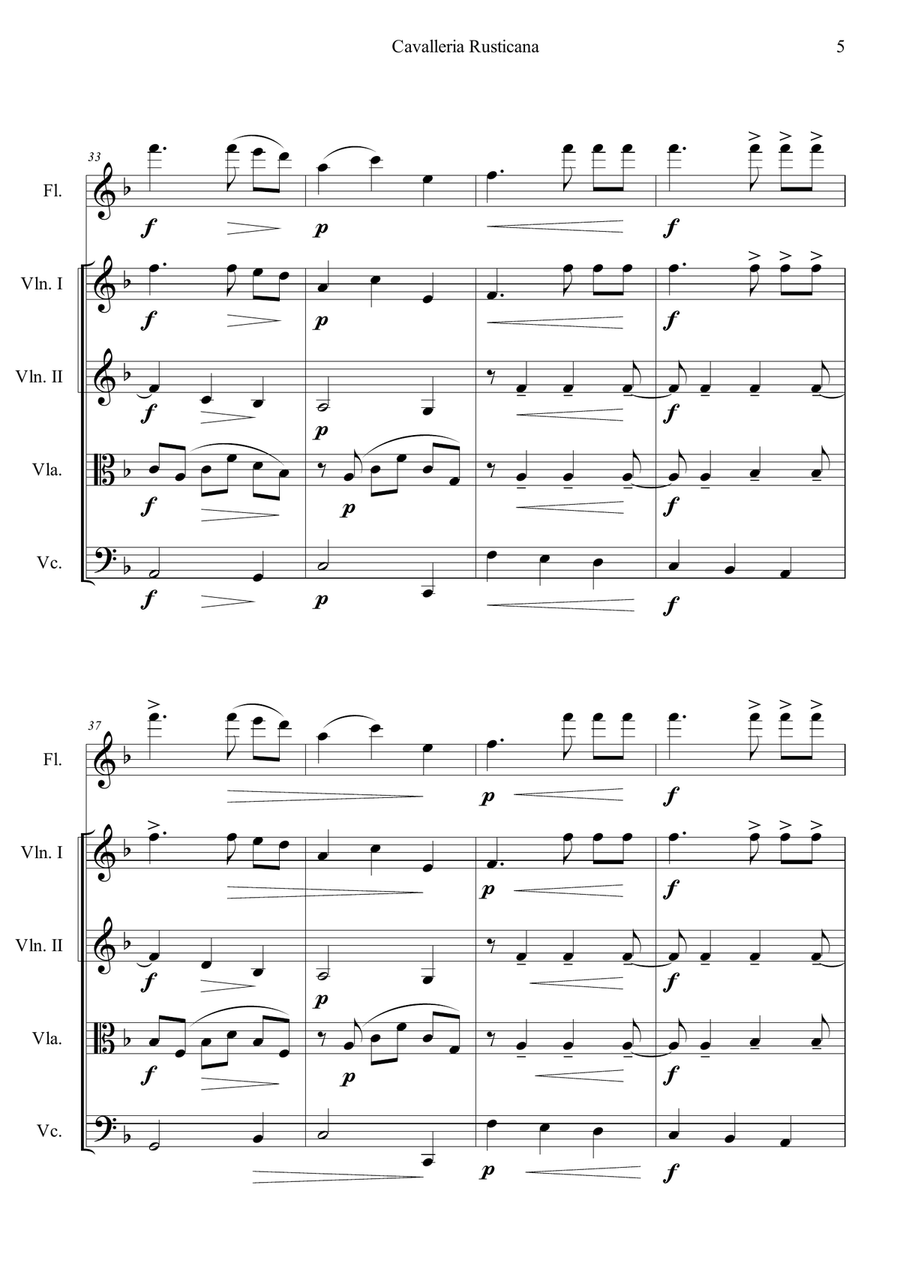 Cavalleria Rusticana by Pietro Mascagni Flute - Digital Sheet Music page 5