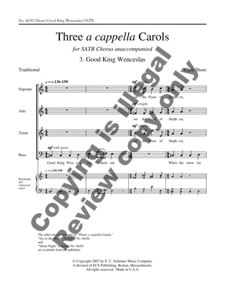 Three a cappella Carols: 3. Good King Wenceslas image number null