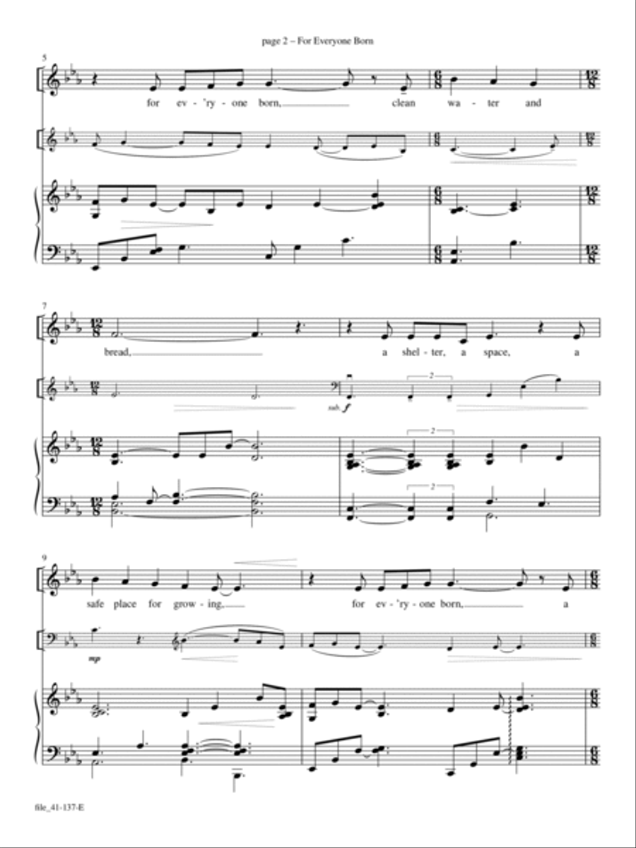For Everyone Born Voice Solo scores gallery preview page 2