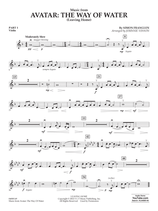 Music from Avatar: The Way Of Water (Leaving Home) (arr. Vinson) - Pt.1 - Violin