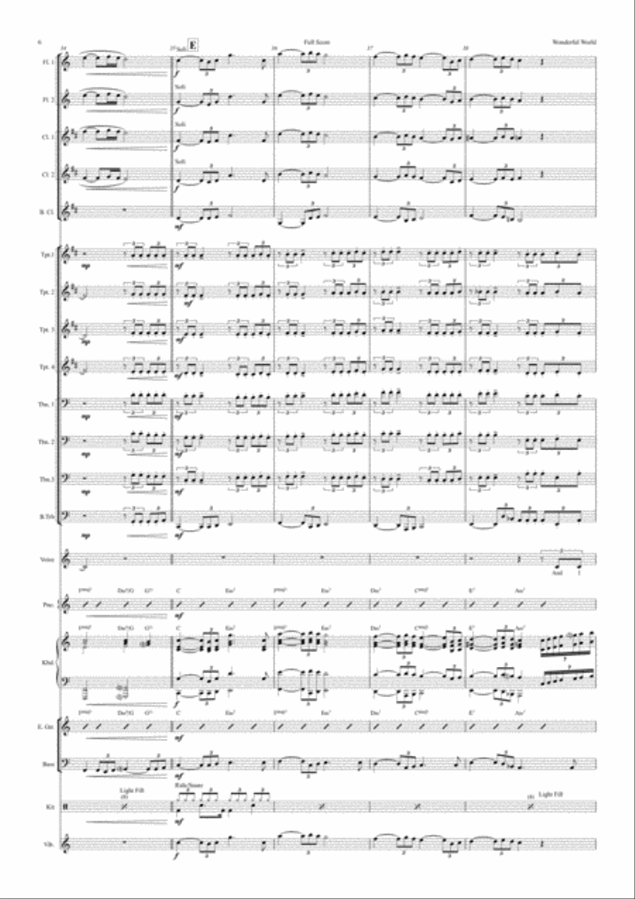 What A Wonderful World Jazz Ensemble scores gallery preview page 6