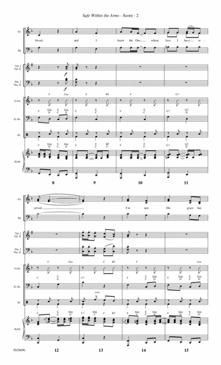 Safe Within the Arms - Brass and Rhythm Score and Parts