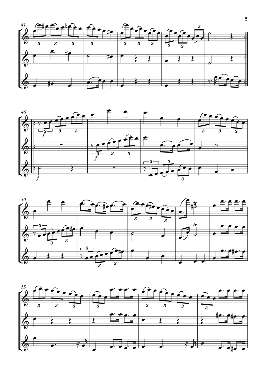 Three Trio Sonatas No.10,11 & 12 Flute Trio scores gallery preview page 5