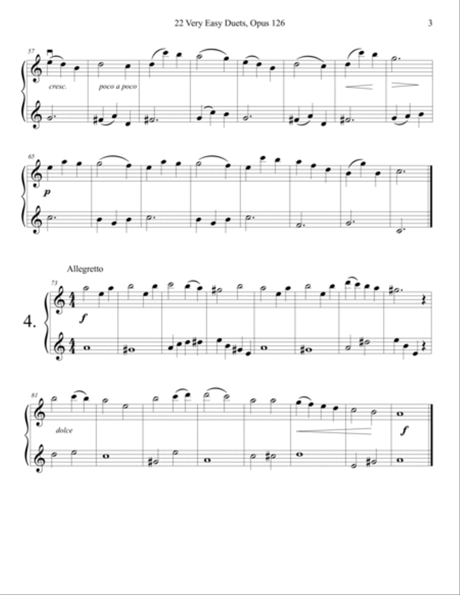 Sebastian Lee 22 Easy Duets Op. 126 for Two Violins String Duet scores gallery preview page 3
