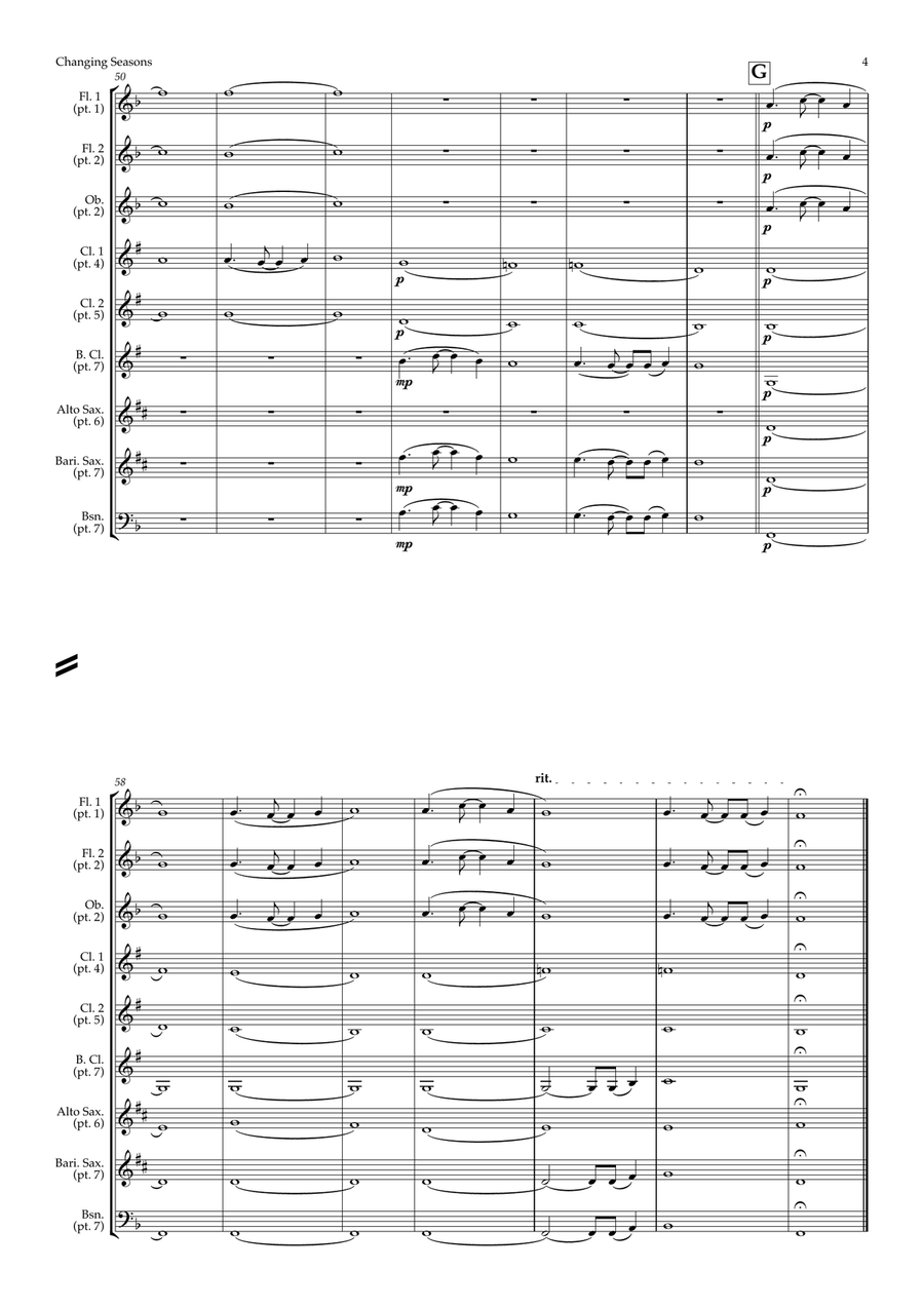 Changing Seasons (school/training ensemble) Woodwind Ensemble scores gallery preview page 4