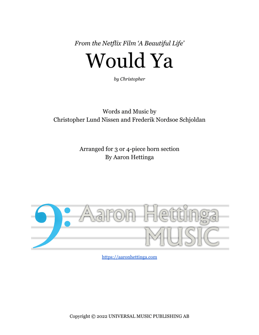 Would Ya Small Ensemble scores gallery preview page 1