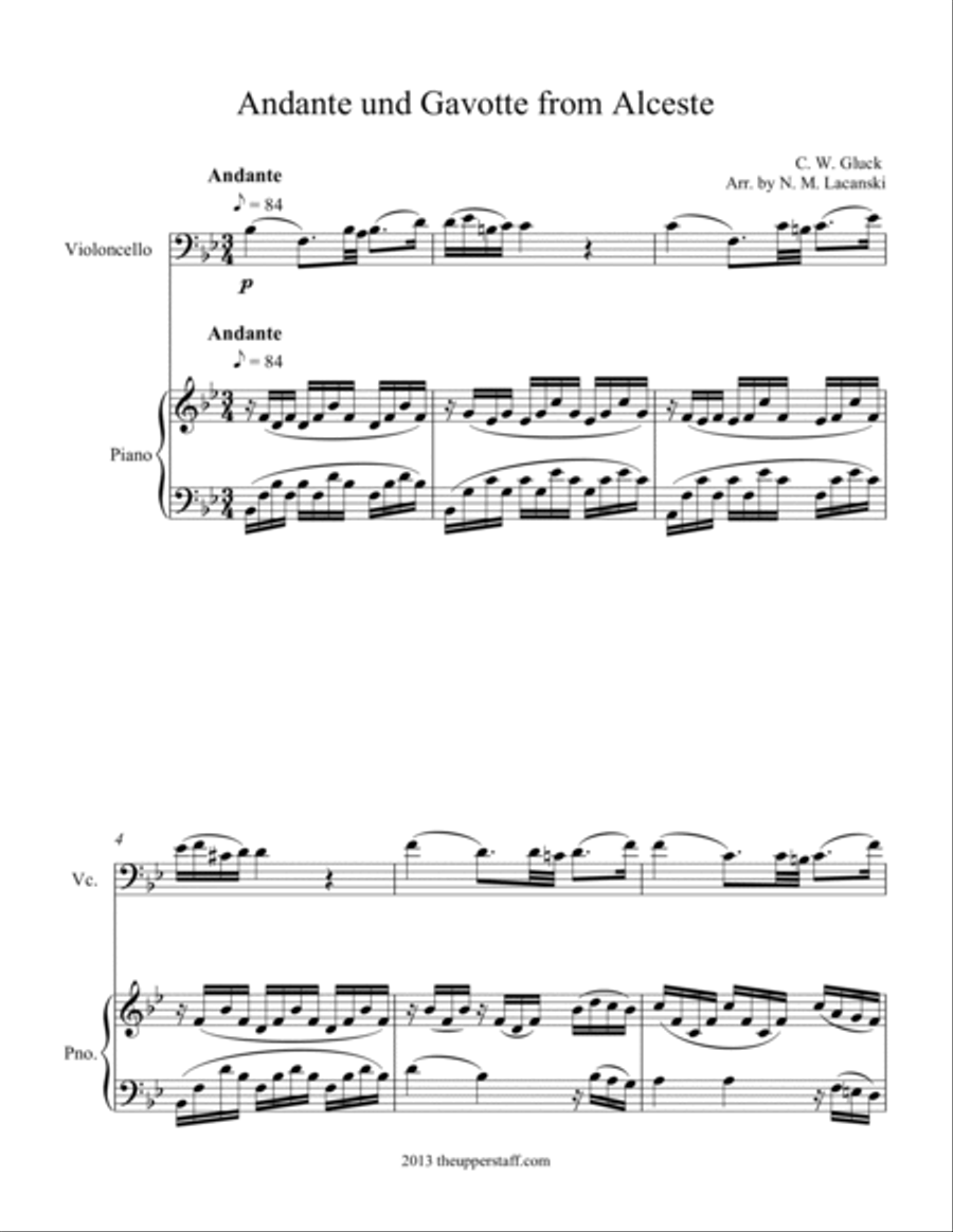 Andante and Gavotte from Alceste Piano scores gallery preview page 4