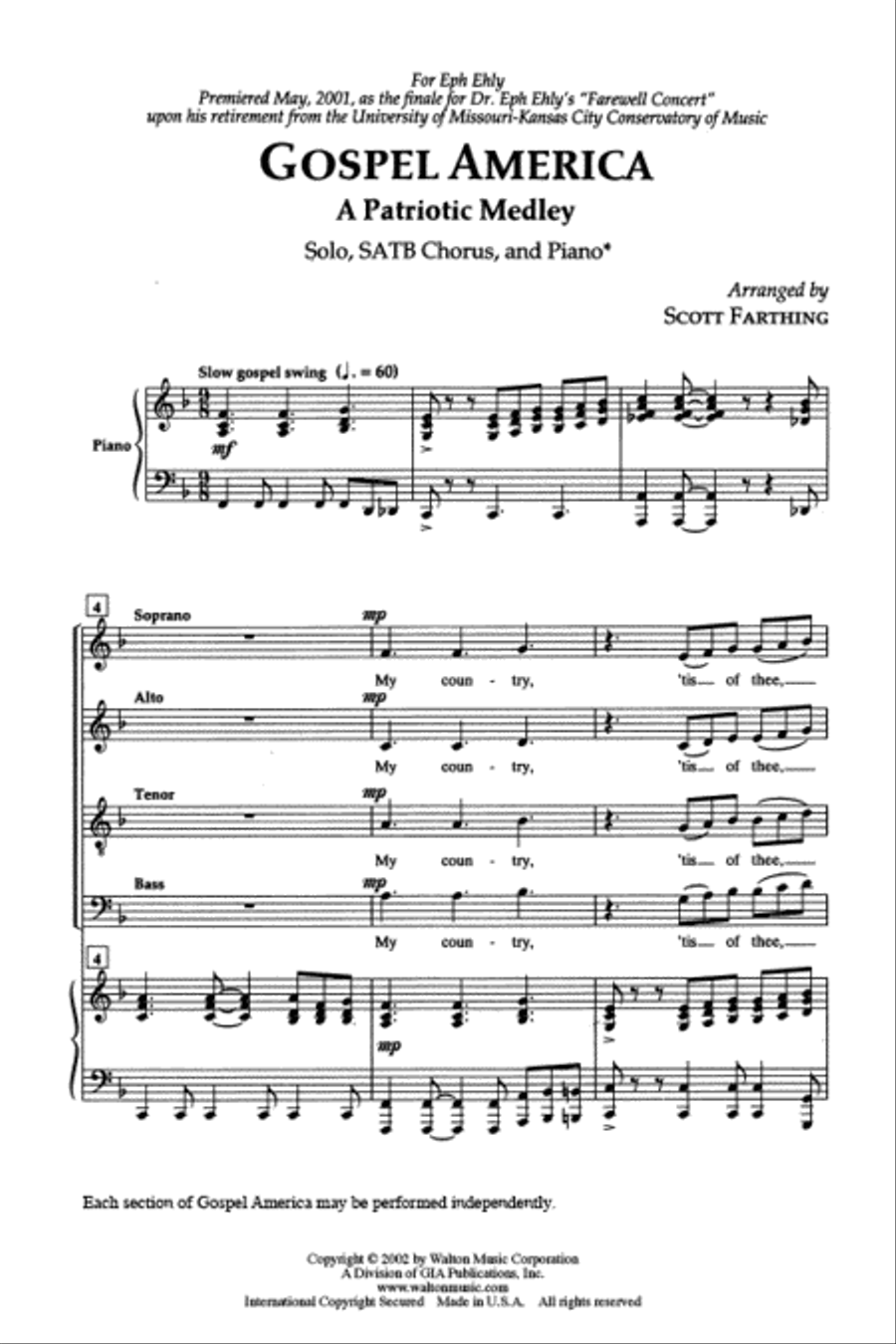 Gospel America - SATB 4-Part scores gallery preview page 2