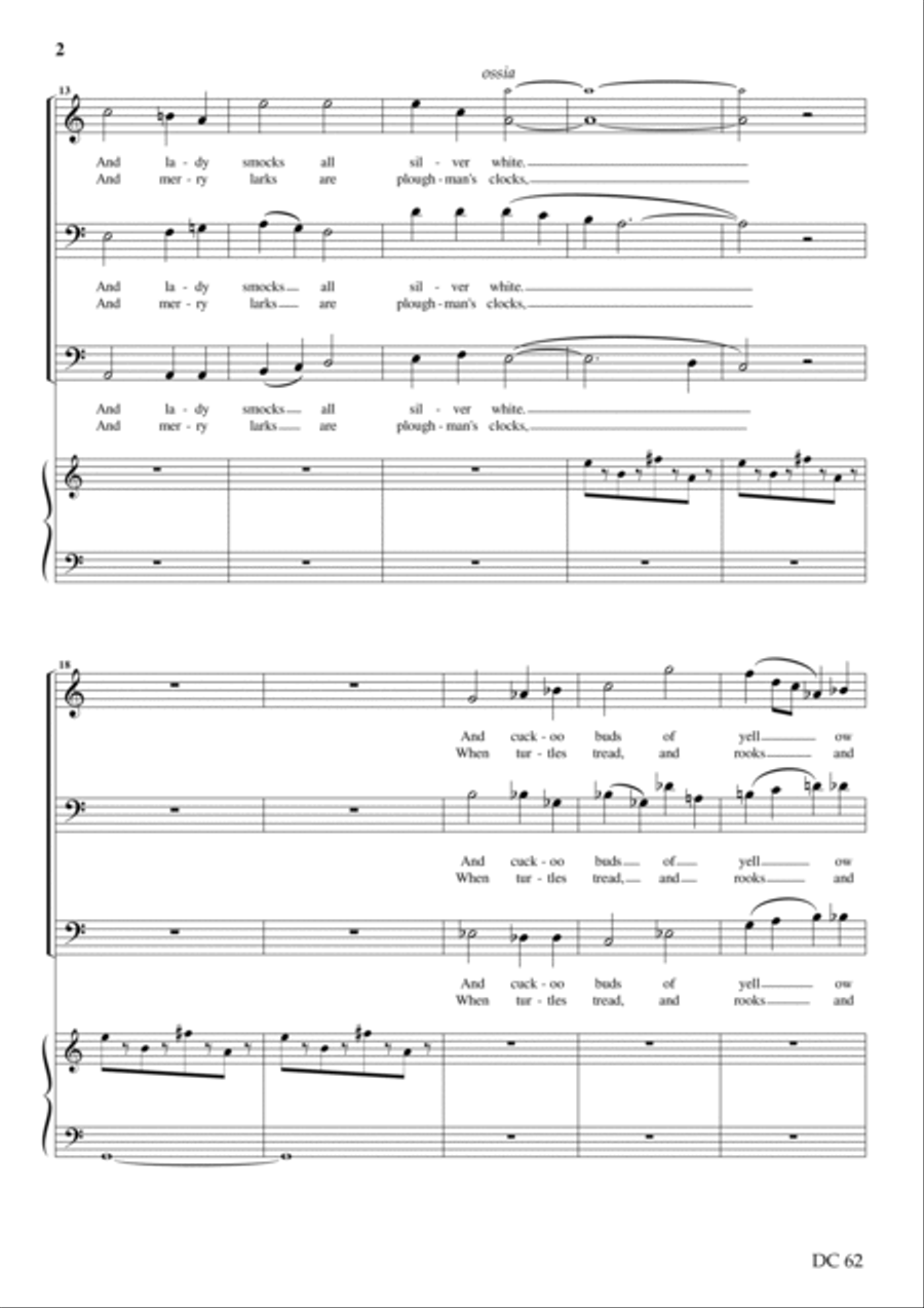 When Daisies Pied and Violets Blue Small Ensemble scores gallery preview page 2