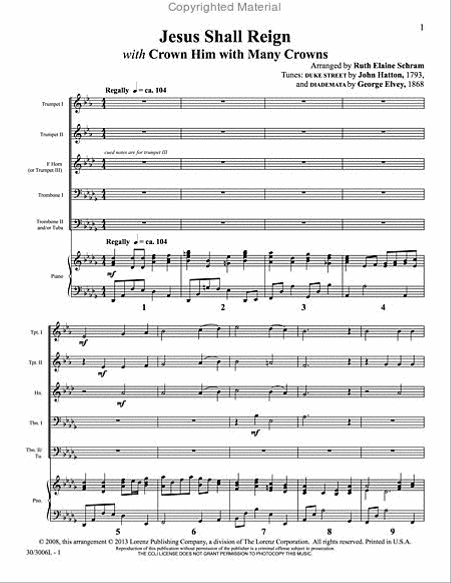 Jesus Shall Reign Brass Ensemble scores gallery preview page 2