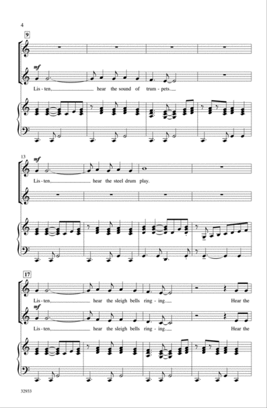 Merry Christmas, Feliz Navidad 2-Part scores gallery preview page 3