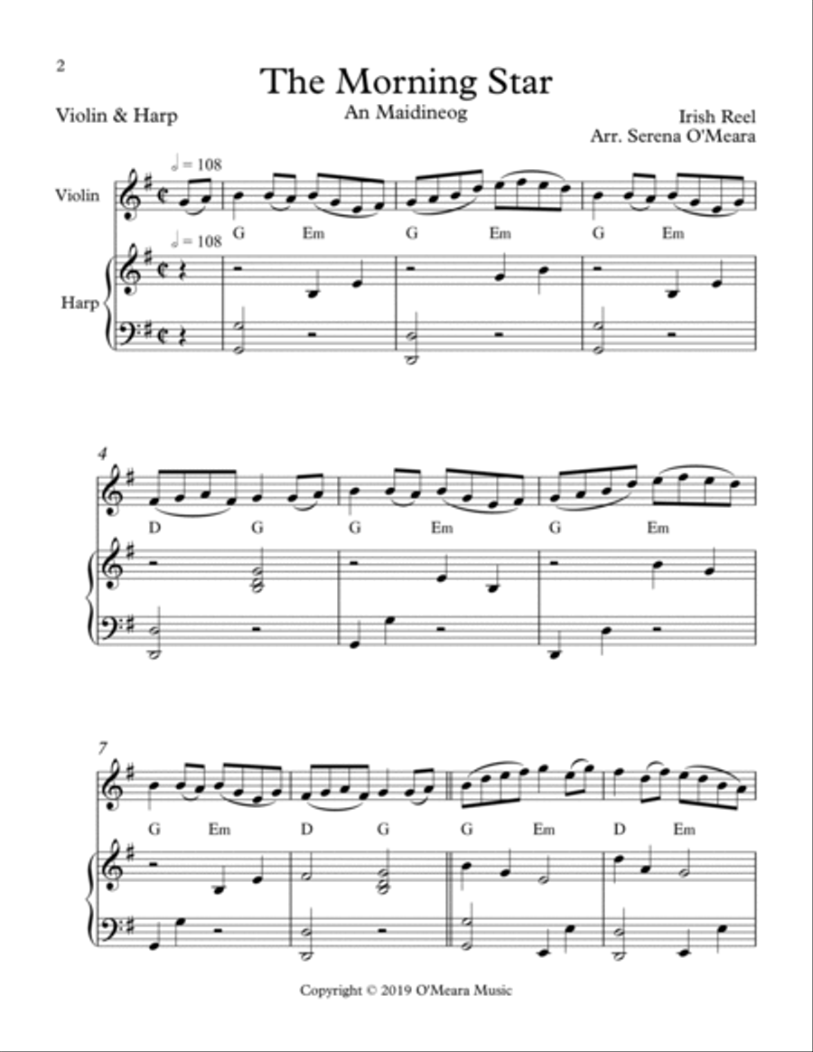 The Morning Star, Duet for Violin & Harp image number null