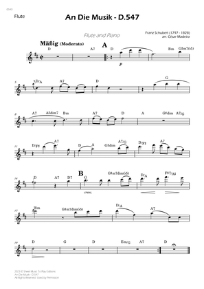 An Die Musik - Flute Solo - W/Chords