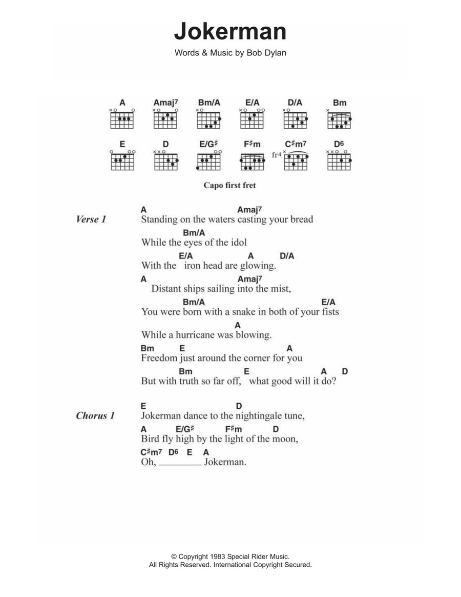 Jokerman Acoustic Guitar scores gallery preview page 1