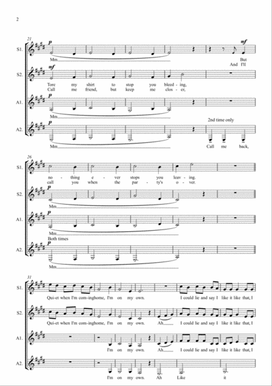 When The Party's Over SSAA scores gallery preview page 2