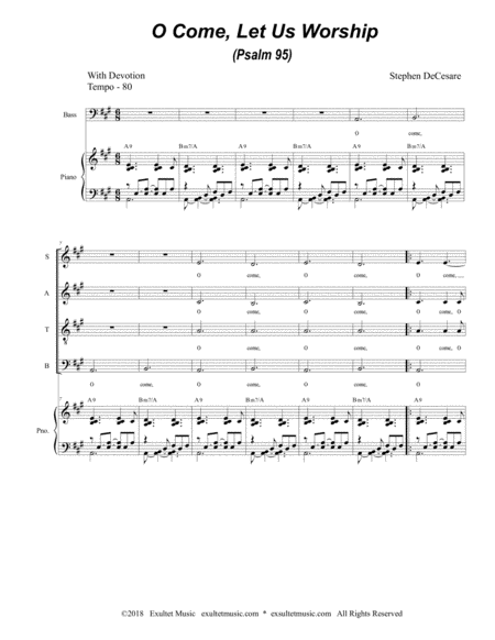 O Come, Let Us Worship (Psalm 95) (Vocal solo with SATB) image number null