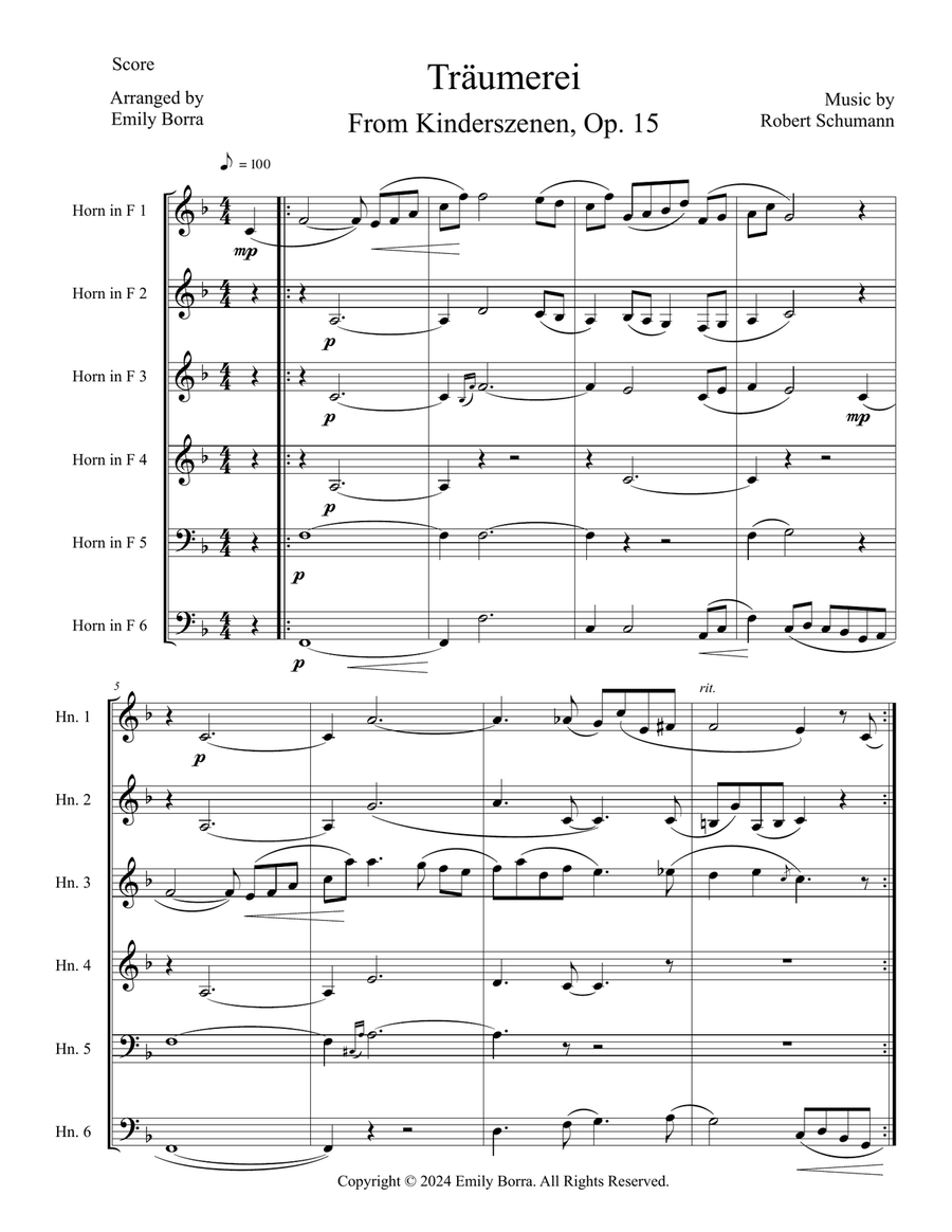 Träumerei Small Ensemble scores gallery preview page 1