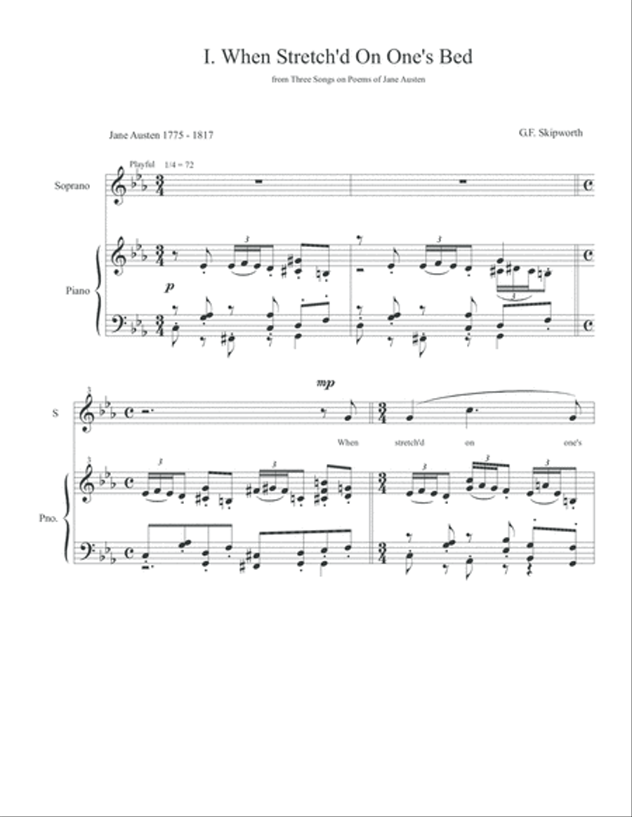 Three Songs on Poems of Jane Austen Soprano Voice scores gallery preview page 4