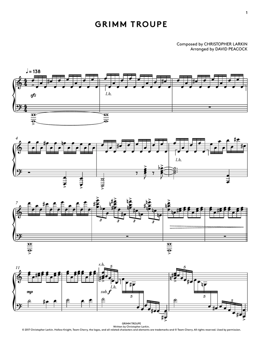 Grimm Troupe (Hollow Knight Piano Collections) Piano Solo scores gallery preview page 4