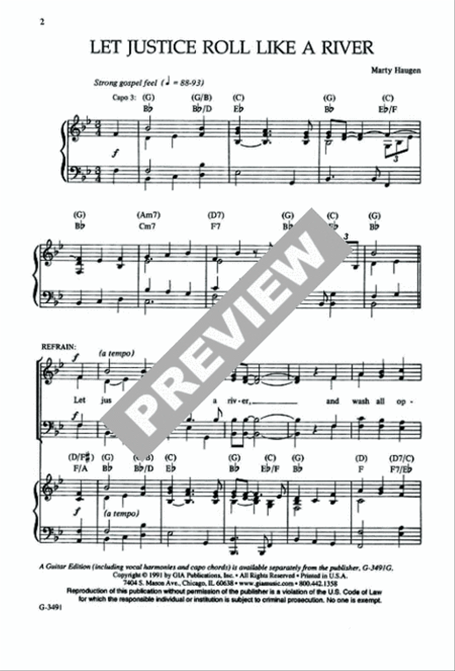Let Justice Roll like a River 4-Part scores gallery preview page 3