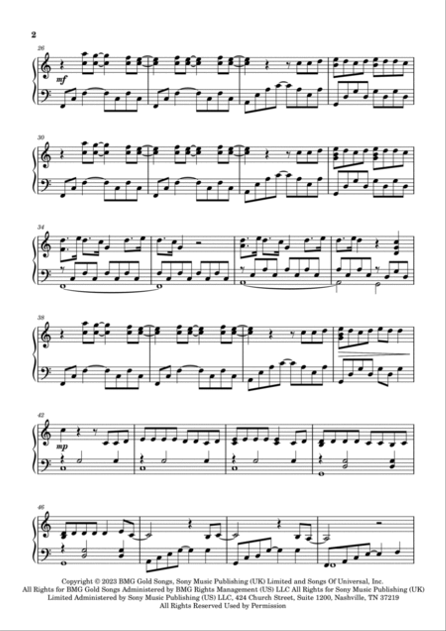 How I'm Feeling Now Piano Solo scores gallery preview page 2