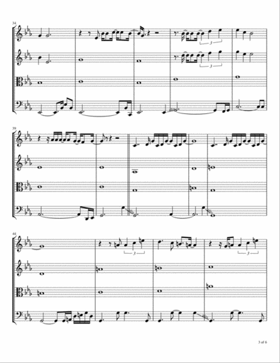 Hold On My Heart String Quartet scores gallery preview page 4