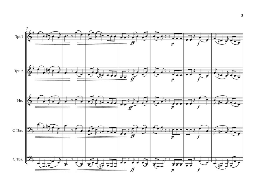 Eswatini (Swaziland) National Anthem for Brass Quintet Brass Quintet scores gallery preview page 3