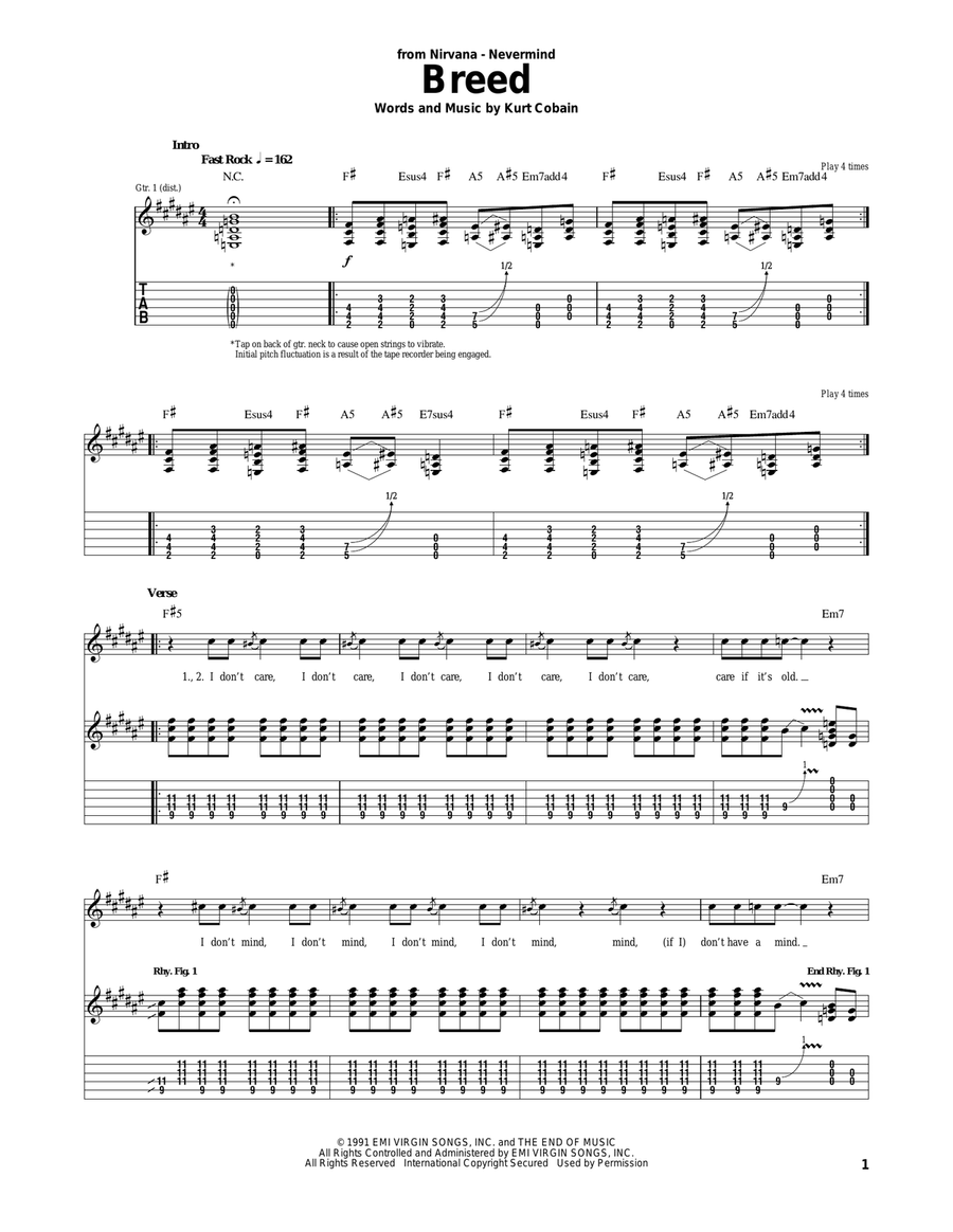 Breed Acoustic Guitar scores gallery preview page 1