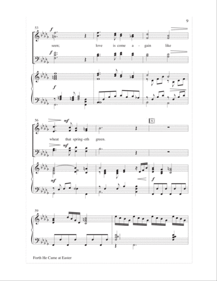 Forth He Came at Easter Choir scores gallery preview page 9